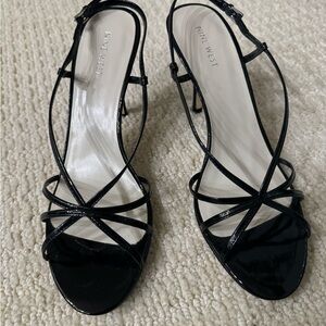 Patent leather strappy sandals